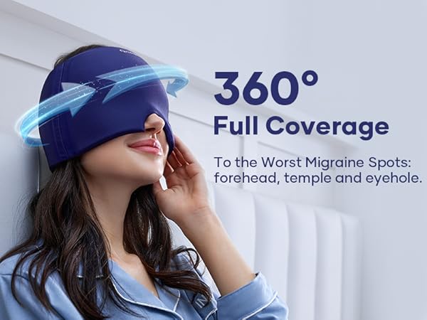 Hot and Cool Migraine Relief Reusable Ice Gel Cap for Sinus Pressure, Tension, Headache & Stress, Swollen Eyes