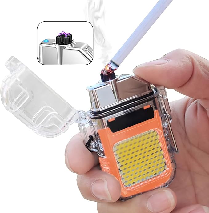 Rechargeable Waterproof Arc keychain Lighter with Led light