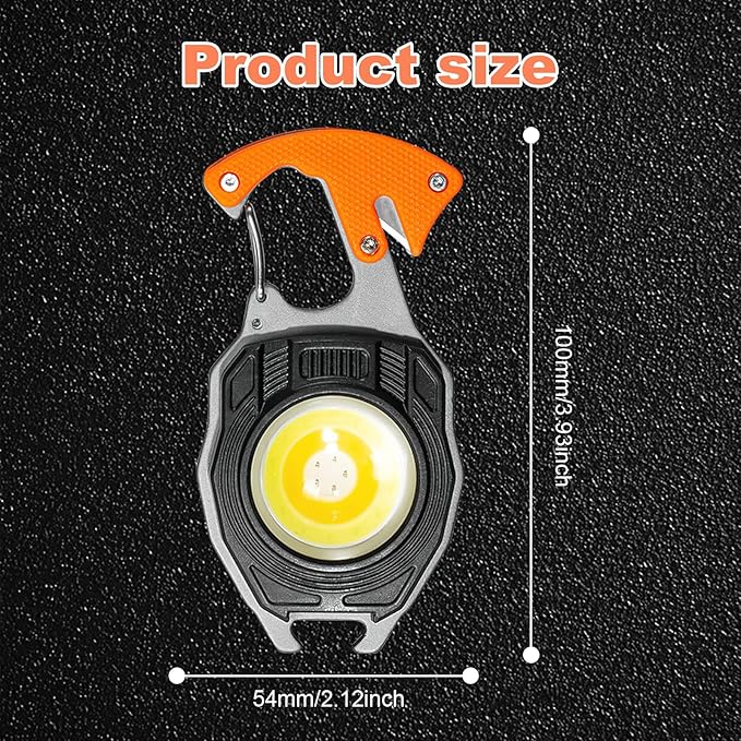 8 In 1 Rechargeable Multifunction Keychain Flashlight