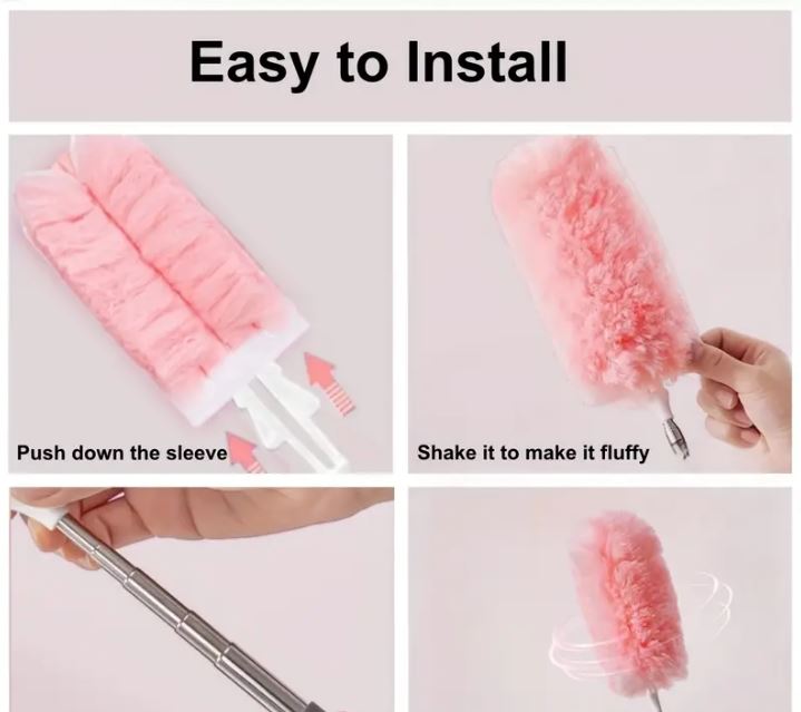 Dual-Sided Lectrostatic Absorption 360° Extendable Feather Duster
