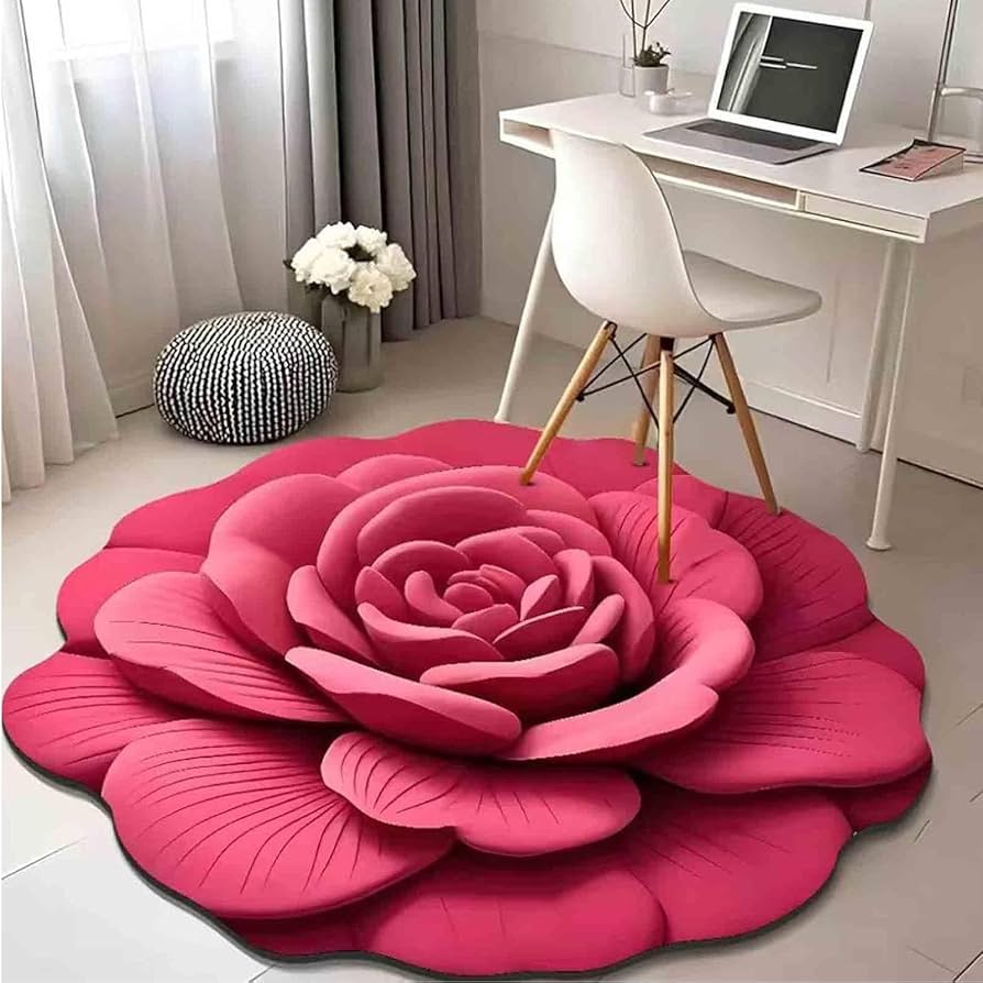 3D Floral Plush & Diatomaceous Earth Floor Mat (60*50)