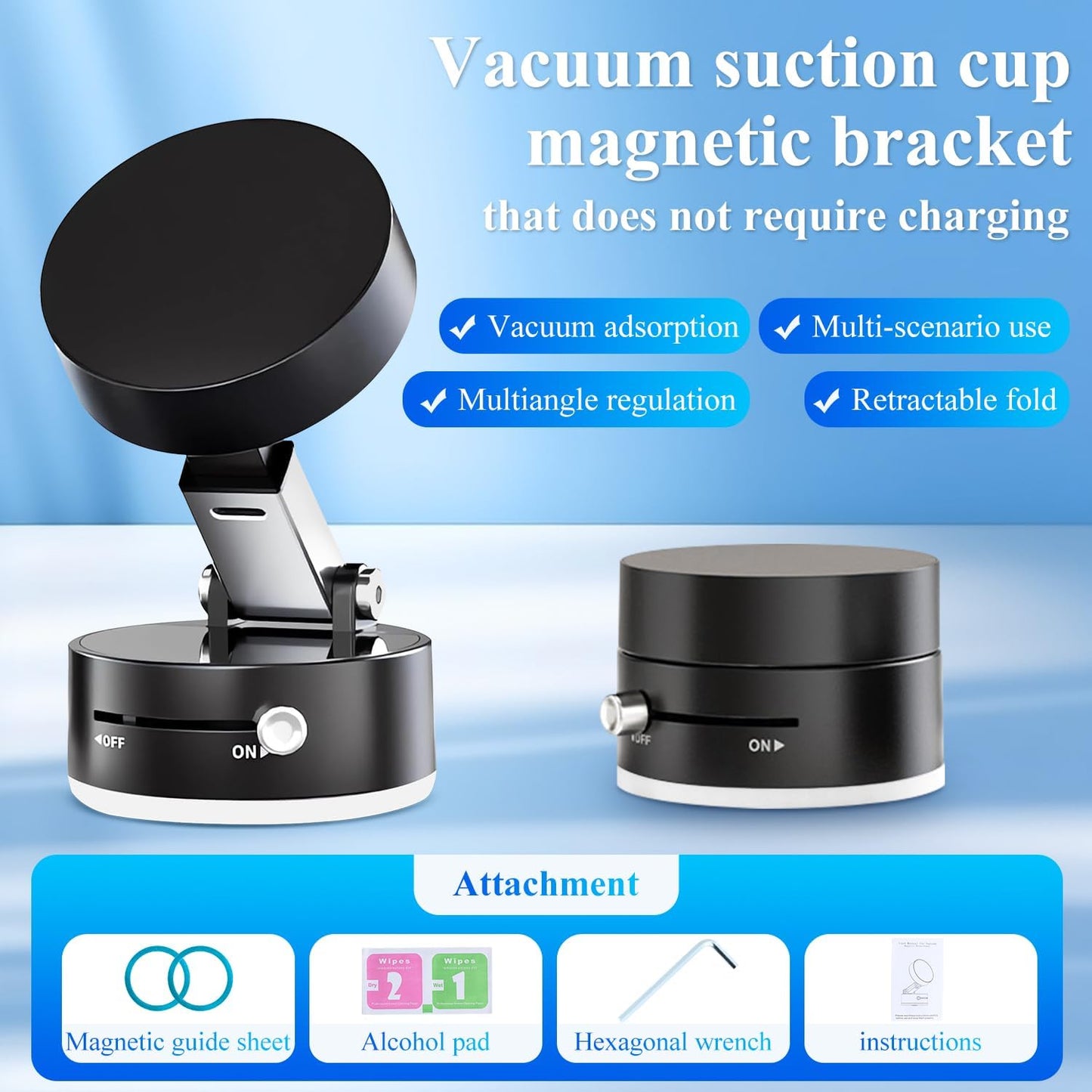360° Rotating Magnetic Multipurpose Mobile Holder for Car & Laptop