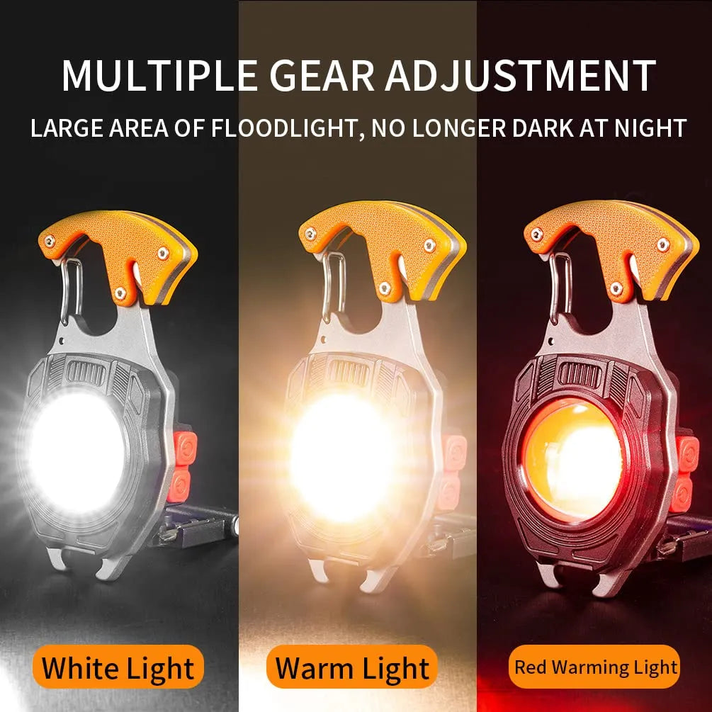 8 In 1 Rechargeable Multifunction Keychain Flashlight