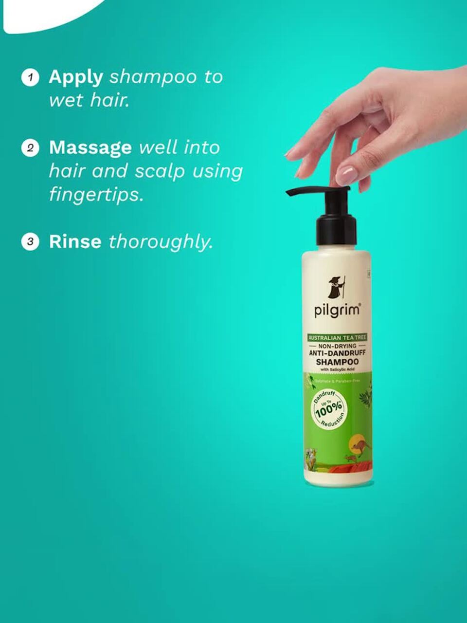 Pilgrim Australian Tea Tree Anti-Dandruff Shampoo With Salicylic Acid- 200 ml