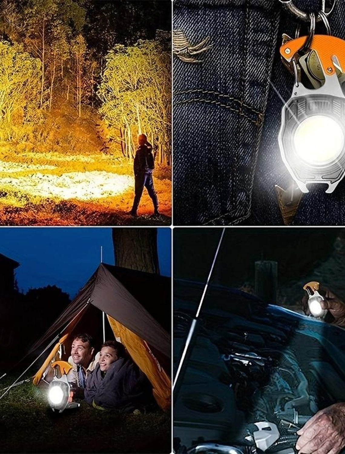 8 In 1 Rechargeable Multifunction Keychain Flashlight