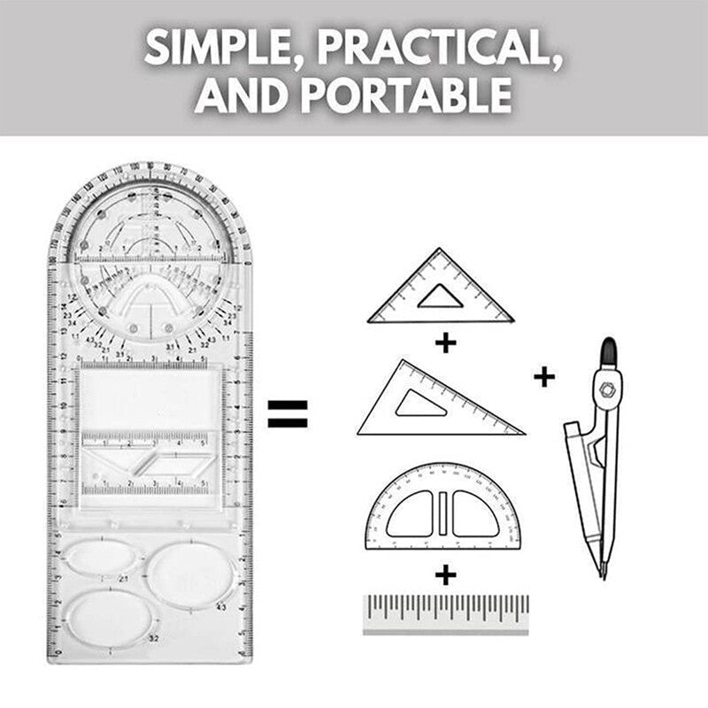 Multifunctional Geometry Ruler | PACK OF TWO