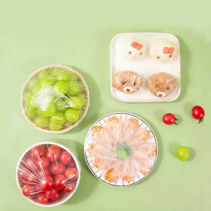 100 Pcs Disposable Food Cover Plastic Shopper Bags